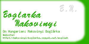 boglarka makovinyi business card